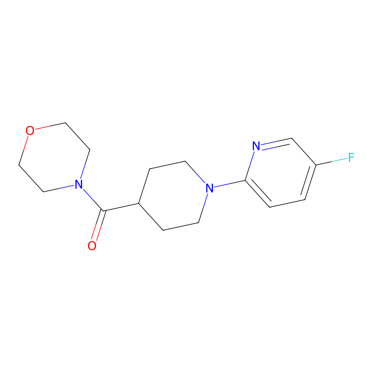 4-[1-(5-Fluoropyridin-2-yl)piperidine-4-carbonyl]morpholine molecular structure, CAS 3054593-96-0
