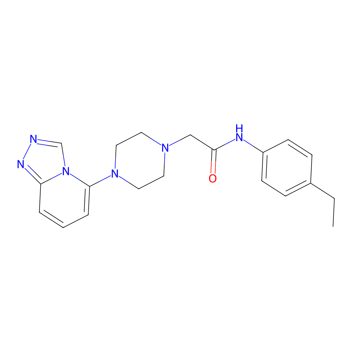 N-(4-ethylphenyl)-2-(4-{[1,2,4]triazolo[4,3-a]pyridin-5-yl}piperazin-1-yl)acetamide molecular structure, CAS 3054594-12-3