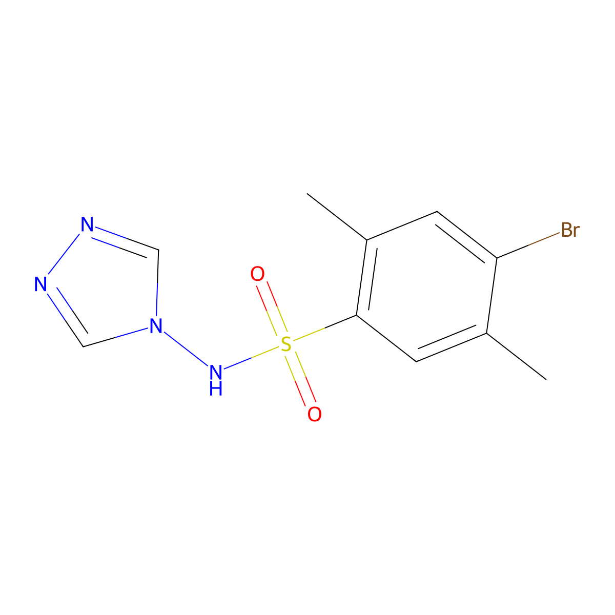4-bromo-2,5-dimethyl-N-(4H-1,2,4-triazol-4-yl)benzene-1-sulfonamide molecular structure, CAS 3054594-18-9