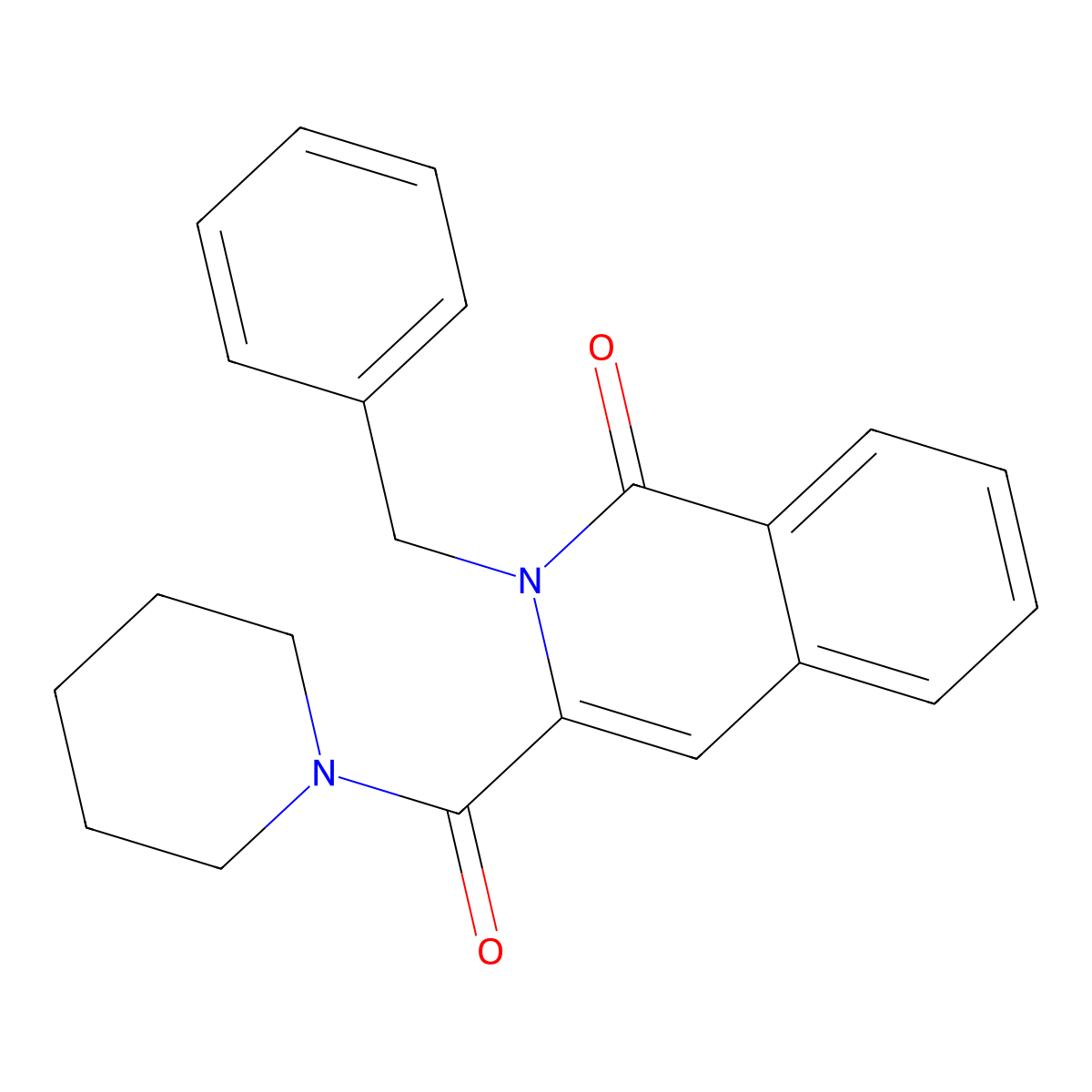 2-Benzyl-3-(piperidine-1-carbonyl)isoquinolin-1-one molecular structure, CAS 3054594-22-5