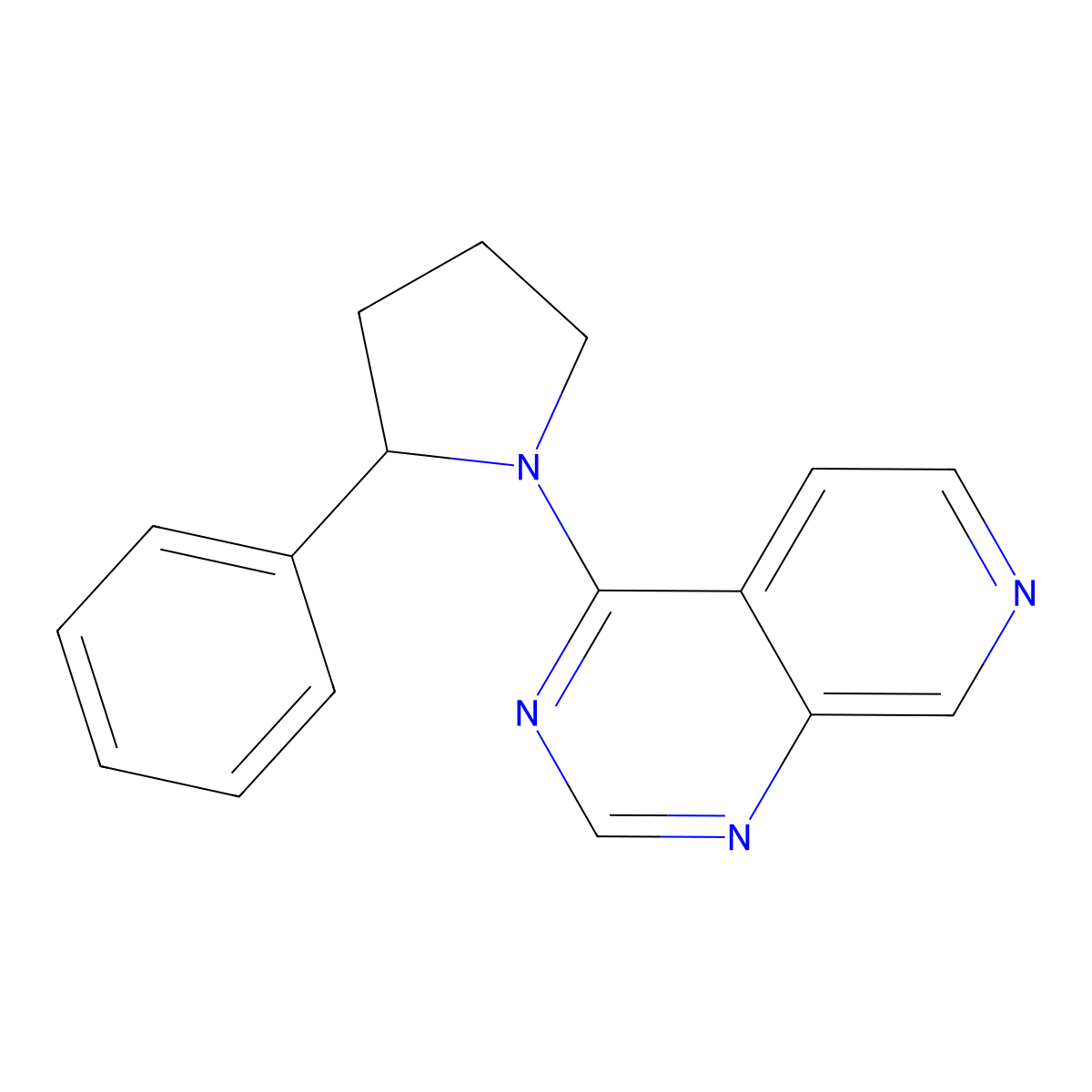 2-Phenyl-1-{pyrido[3,4-d]pyrimidin-4-yl}pyrrolidine molecular structure, CAS 3054594-26-9