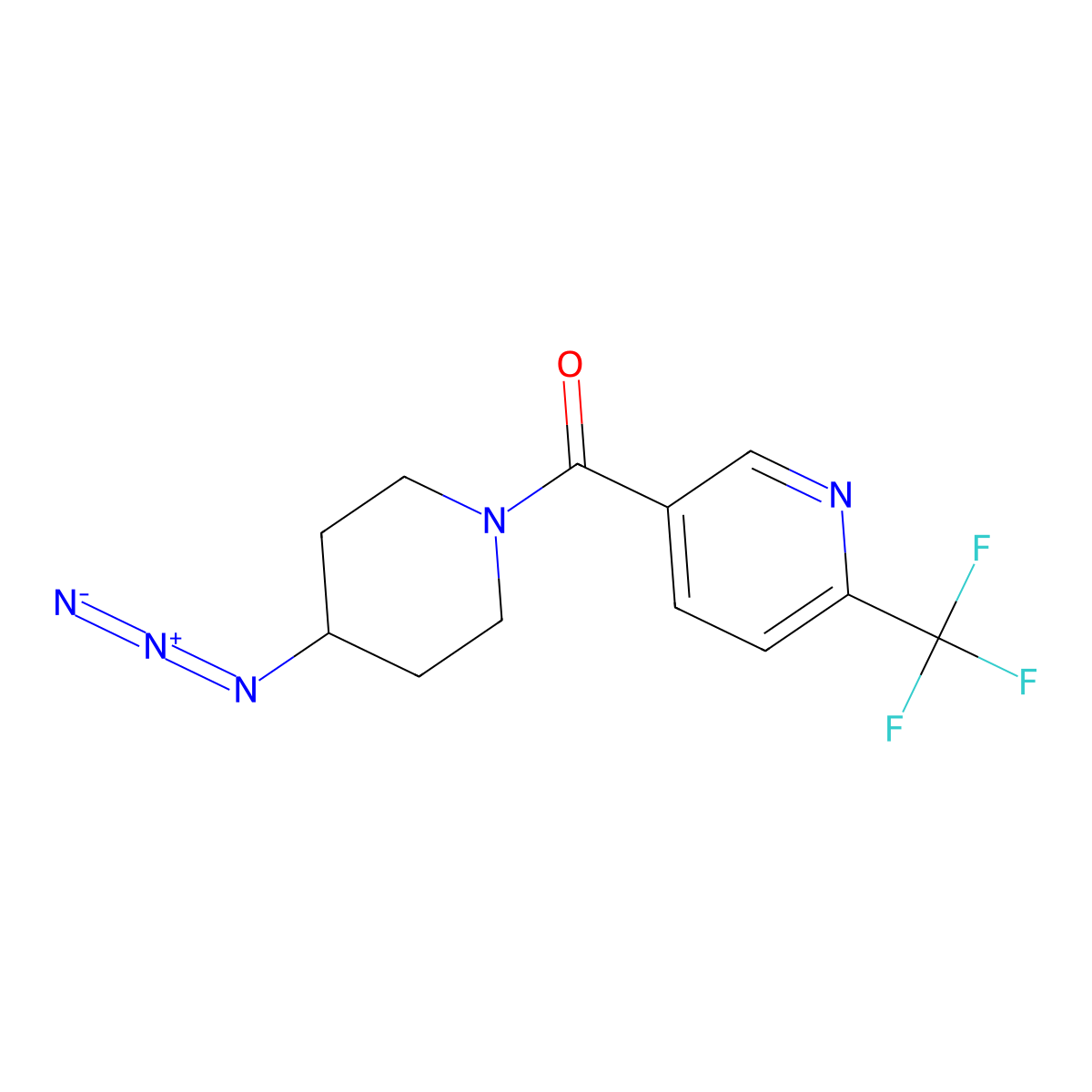 5-(4-Azidopiperidine-1-carbonyl)-2-(trifluoromethyl)pyridine molecular structure, CAS 3054594-29-2