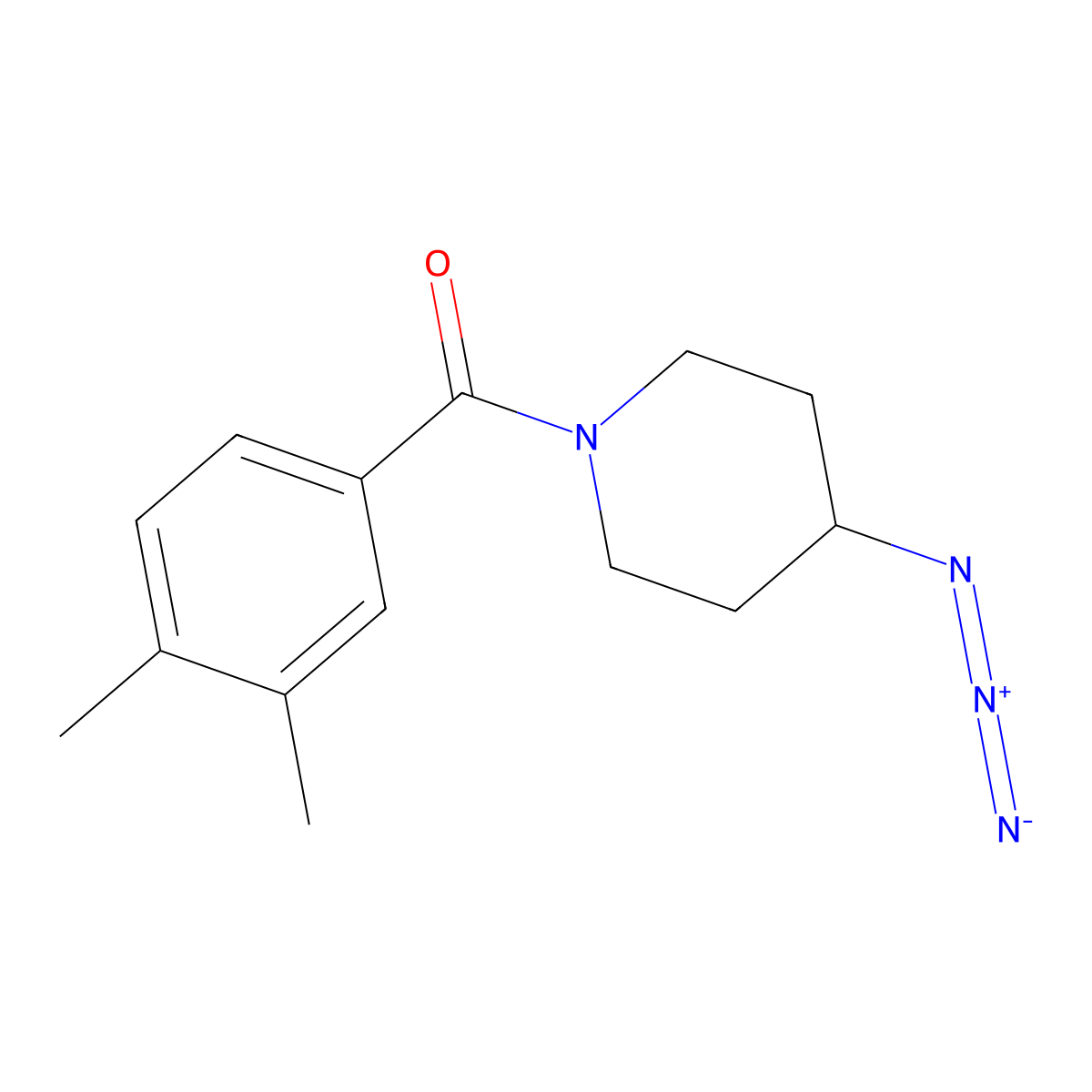(4-Azidopiperidin-1-yl)-(3,4-dimethylphenyl)methanone molecular structure, CAS 3054594-35-0