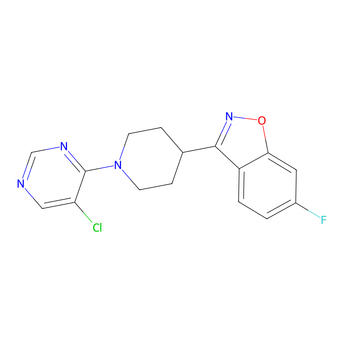 3-[1-(5-Chloropyrimidin-4-yl)piperidin-4-yl]-6-fluoro-1,2-benzoxazole molecular structure, CAS 3054594-38-3