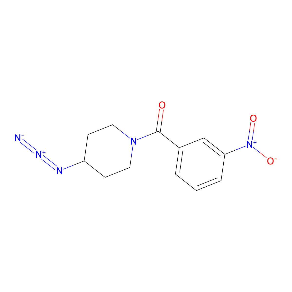 4-Azido-1-(3-nitrobenzoyl)piperidine molecular structure, CAS 3054594-41-8