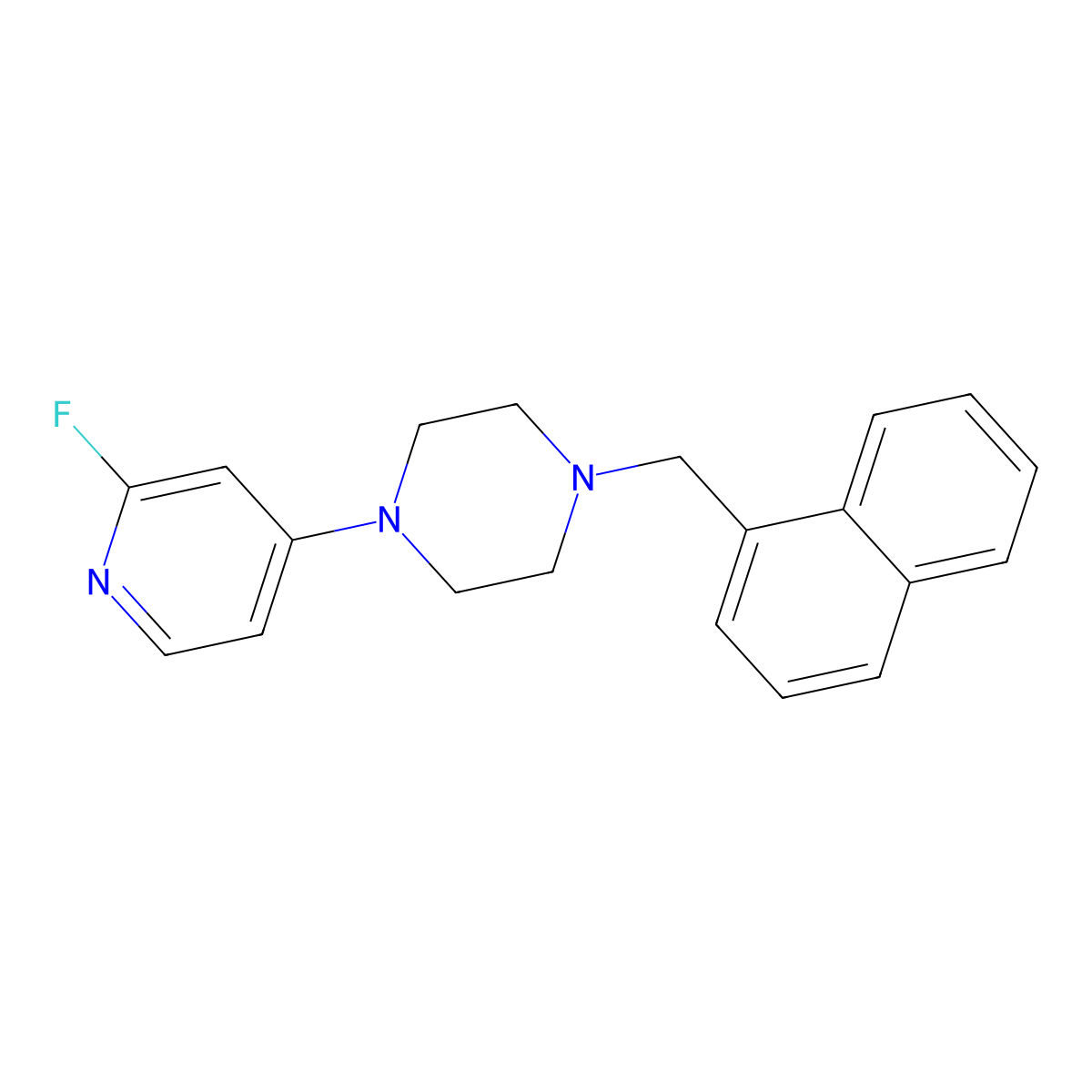 1-(2-Fluoropyridin-4-yl)-4-[(naphthalen-1-yl)methyl]piperazine molecular structure, CAS 3054594-82-7