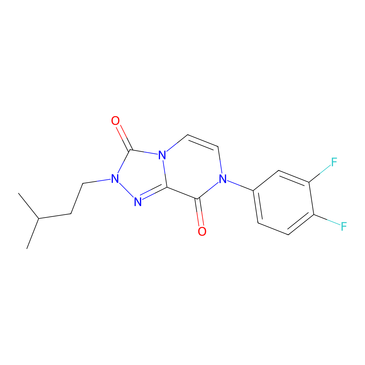 7-(3,4-difluorophenyl)-2-(3-methylbutyl)-2H,3H,7H,8H-[1,2,4]triazolo[4,3-a]pyrazine-3,8-dione molecular structure, CAS 3054594-92-9