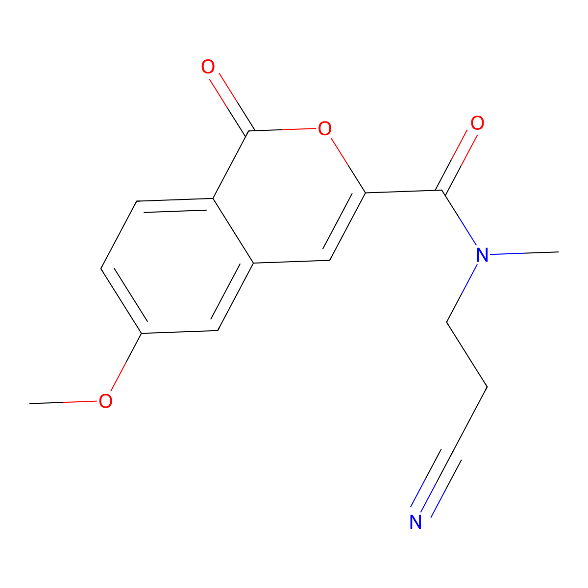 N-(2-cyanoethyl)-6-methoxy-N-methyl-1-oxoisochromene-3-carboxamide molecular structure, CAS 3054595-02-4