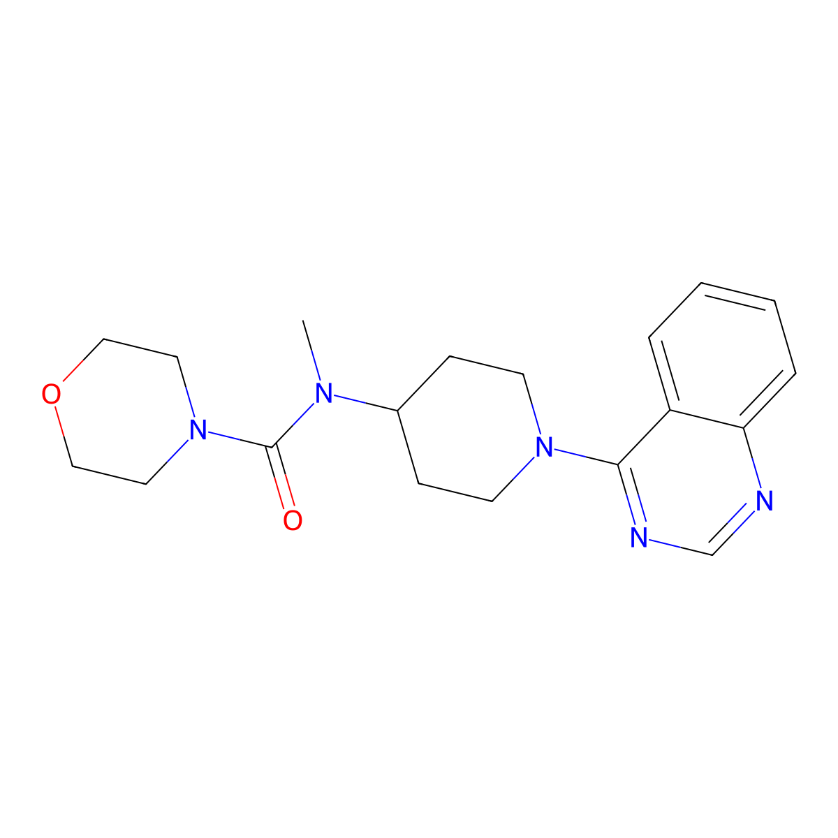N-methyl-N-[1-(quinazolin-4-yl)piperidin-4-yl]morpholine-4-carboxamide molecular structure, CAS 3054595-07-9