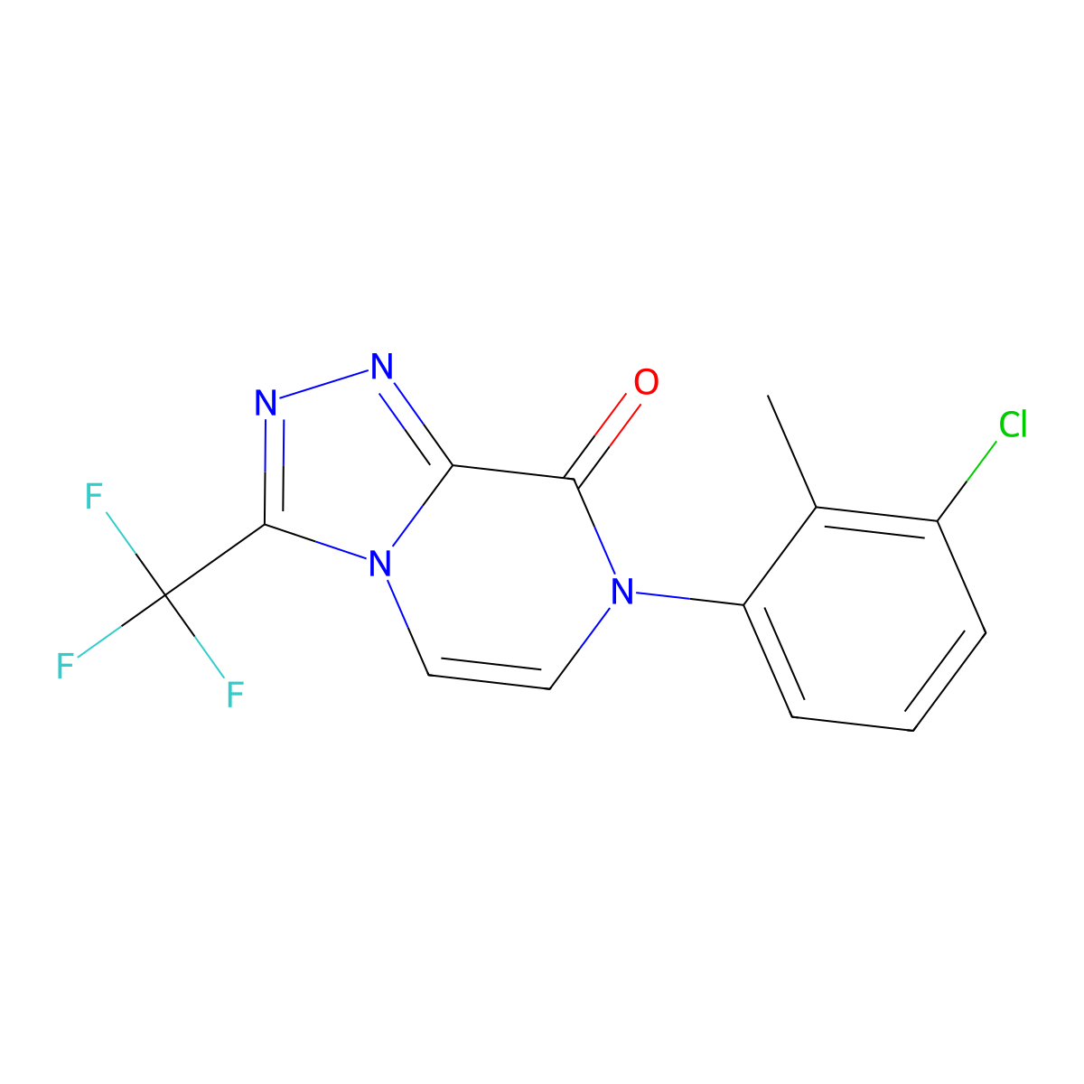 7-(3-chloro-2-methylphenyl)-3-(trifluoromethyl)-7H,8H-[1,2,4]triazolo[4,3-a]pyrazin-8-one molecular structure, CAS 3054595-12-6