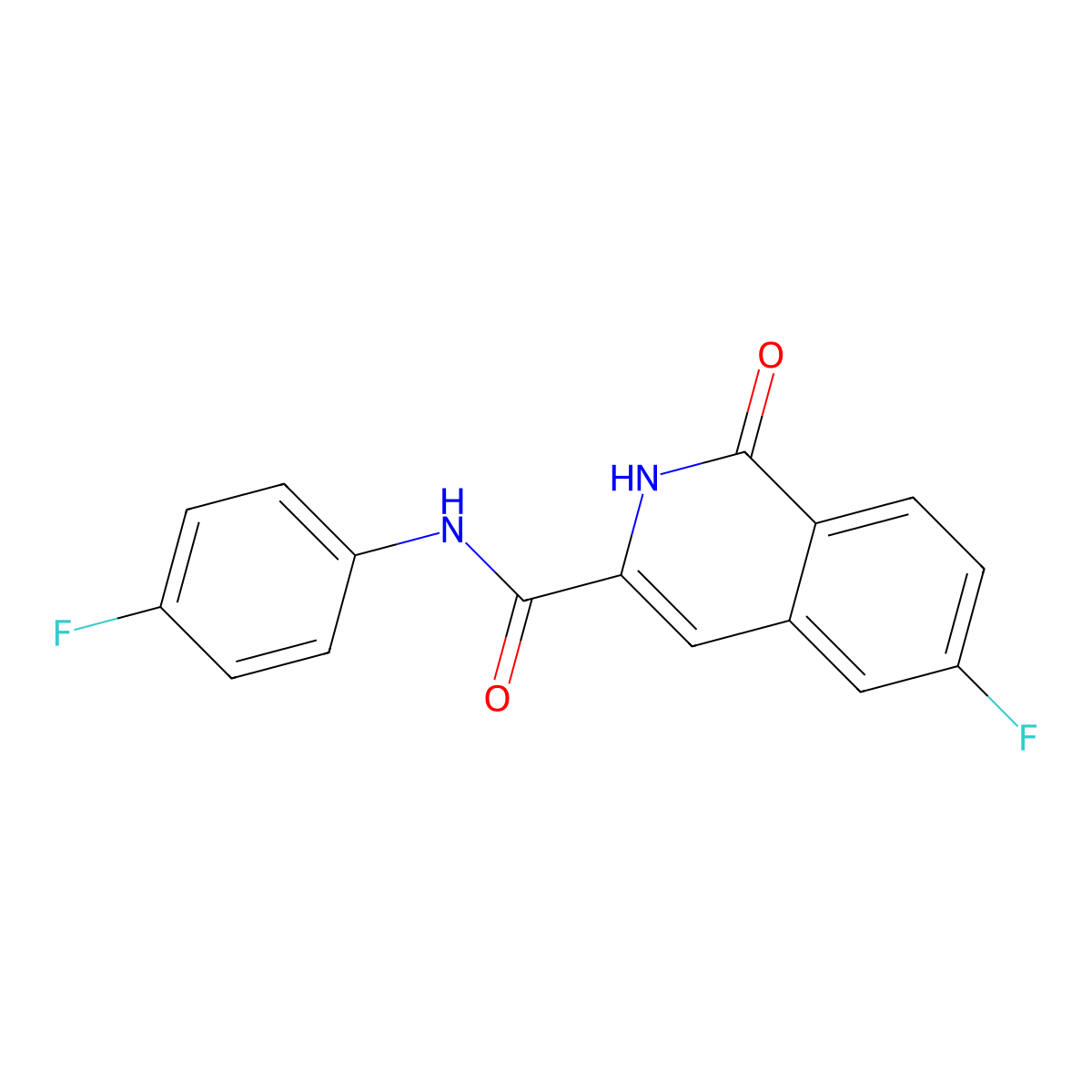 6-fluoro-N-(4-fluorophenyl)-1-oxo-1,2-dihydroisoquinoline-3-carboxamide molecular structure, CAS 3054595-16-0