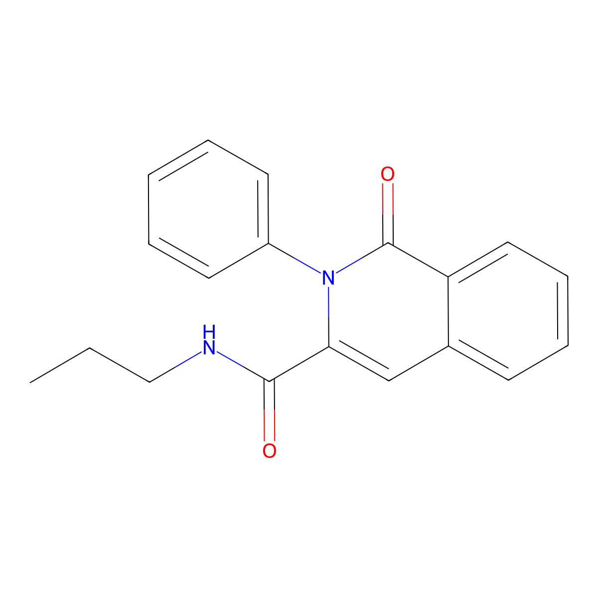 1-oxo-2-phenyl-N-propyl-1,2-dihydroisoquinoline-3-carboxamide molecular structure, CAS 3054595-28-4