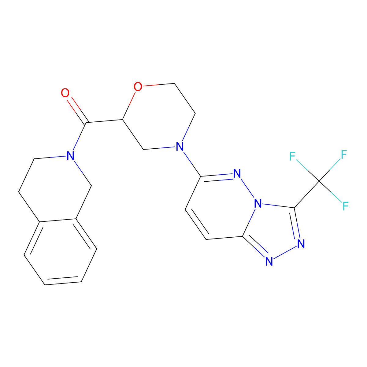 2-{4-[3-(Trifluoromethyl)-[1,2,4]triazolo[4,3-b]pyridazin-6-yl]morpholine-2-carbonyl}-1,2,3,4-tetrahydroisoquinoline molecular structure, CAS 3054595-31-9