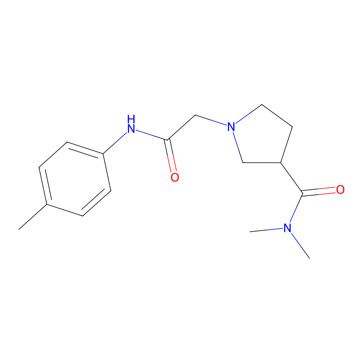 N,N-dimethyl-1-{[(4-methylphenyl)carbamoyl]methyl}pyrrolidine-3-carboxamide molecular structure, CAS 3054595-48-8