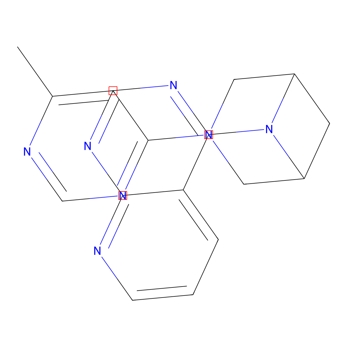 3-(6-Methylpyrimidin-4-yl)-6-{pyrido[2,3-d]pyrimidin-4-yl}-3,6-diazabicyclo[3.1.1]heptane molecular structure, CAS 3054595-50-2