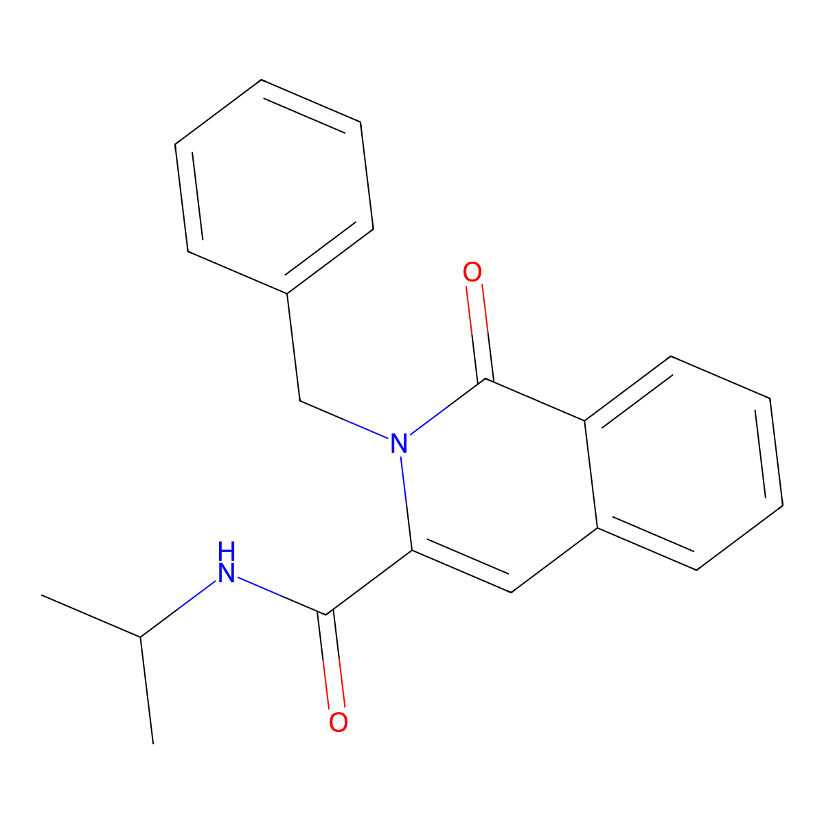 2-benzyl-1-oxo-N-(propan-2-yl)-1,2-dihydroisoquinoline-3-carboxamide molecular structure, CAS 3054595-62-6