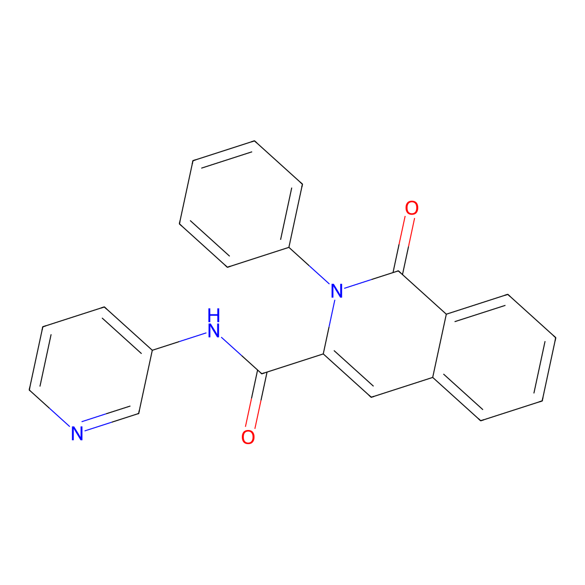 1-oxo-2-phenyl-N-(pyridin-3-yl)-1,2-dihydroisoquinoline-3-carboxamide molecular structure, CAS 3054595-74-0