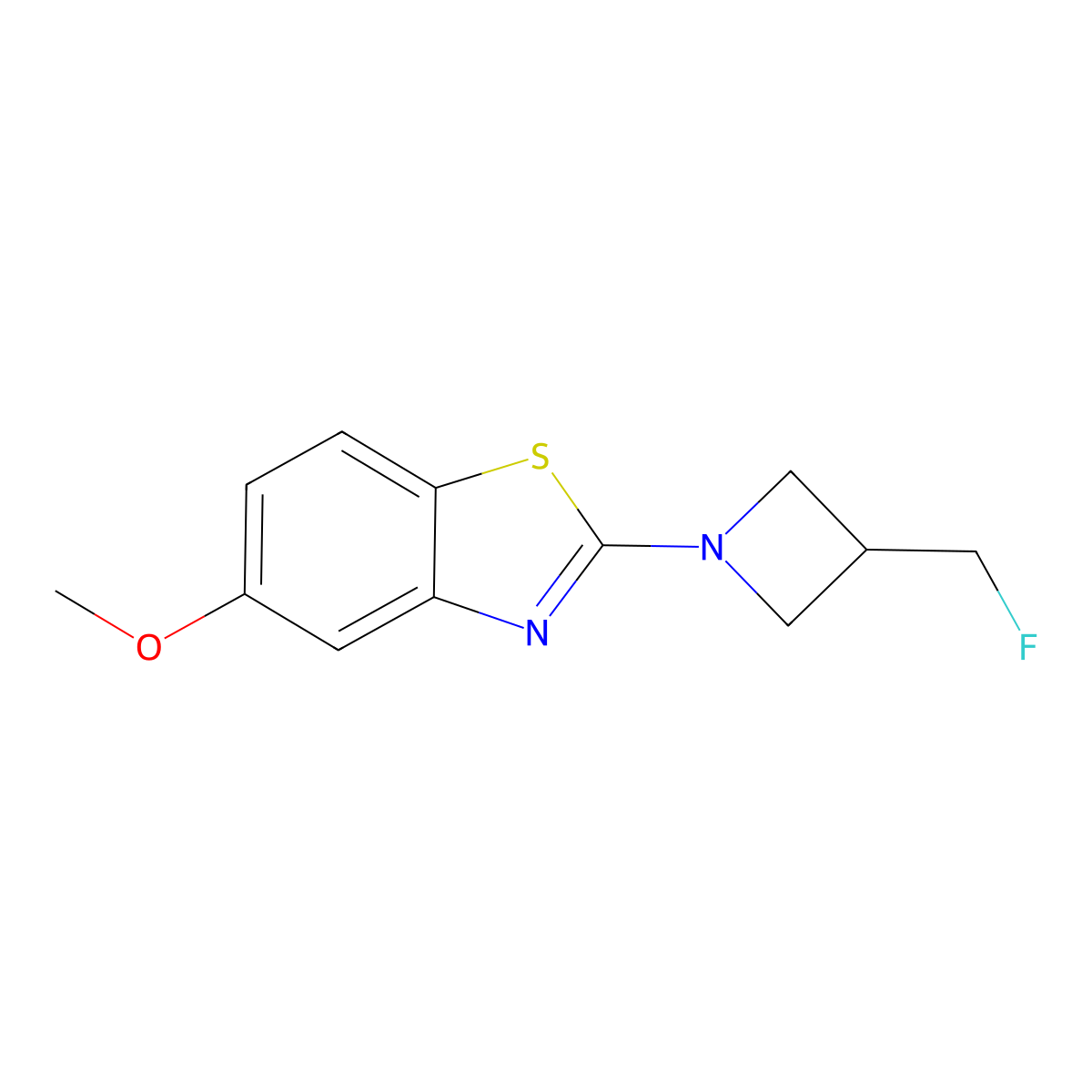 2-[3-(Fluoromethyl)azetidin-1-yl]-5-methoxy-1,3-benzothiazole molecular structure, CAS 3054595-86-4