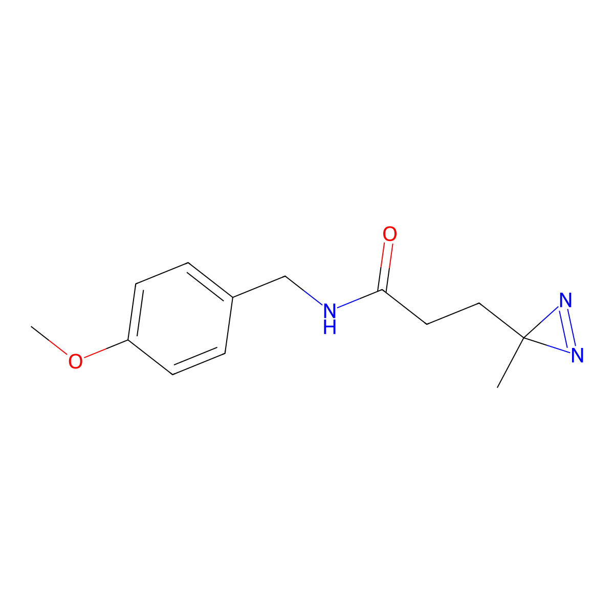 N-[(4-methoxyphenyl)methyl]-3-(3-methyl-3H-diazirin-3-yl)propanamide molecular structure, CAS 3054595-94-4