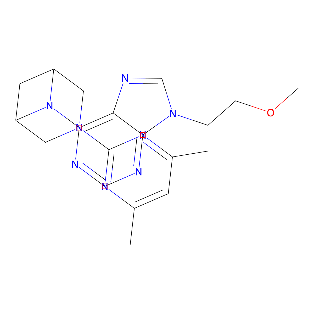 6-[3-(4,6-dimethylpyrimidin-2-yl)-3,6-diazabicyclo[3.1.1]heptan-6-yl]-9-(2-methoxyethyl)-9H-purine molecular structure, CAS 3054596-08-3