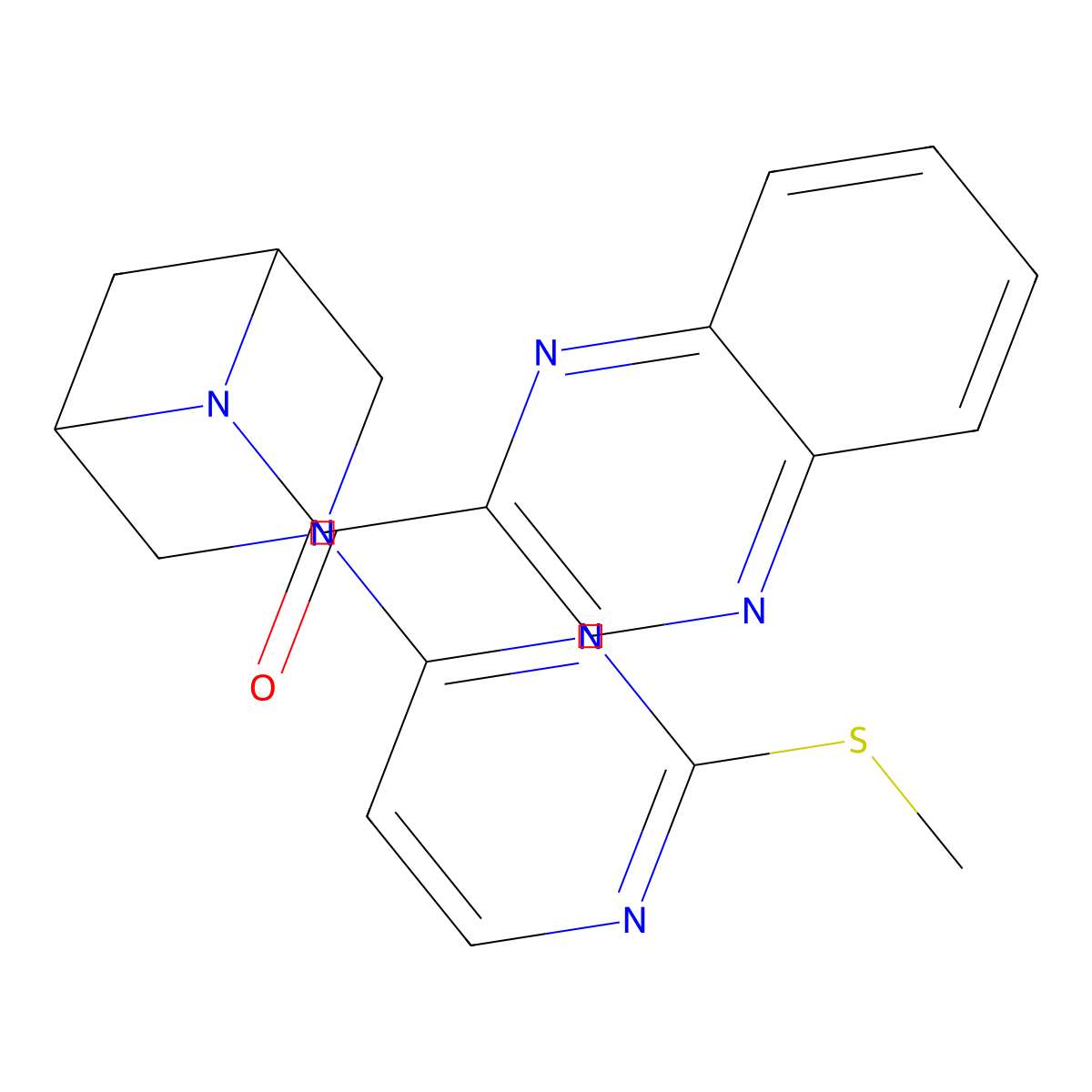 2-{3-[2-(Methylsulfanyl)pyrimidin-4-yl]-3,6-diazabicyclo[3.1.1]heptane-6-carbonyl}quinoxaline molecular structure, CAS 3054596-11-8