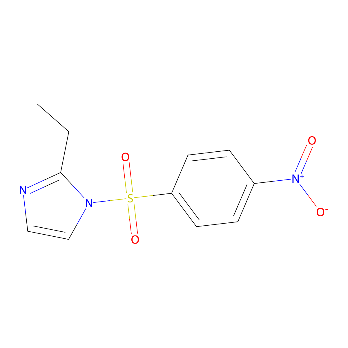 2-ethyl-1-(4-nitrobenzenesulfonyl)-1H-imidazole molecular structure, CAS 3054596-16-3