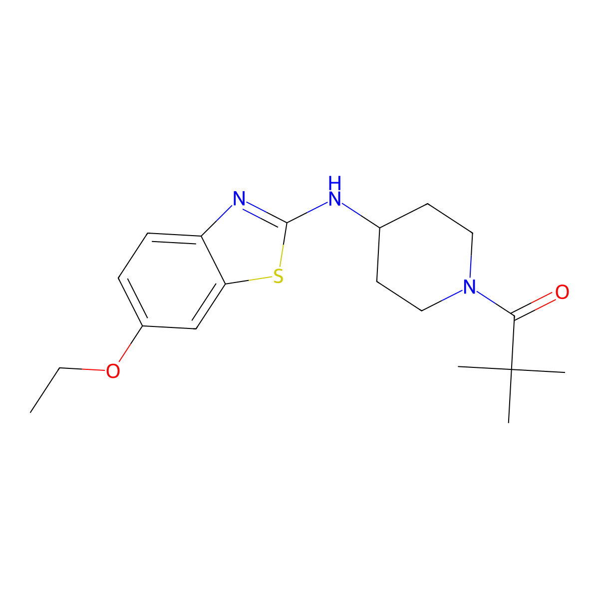 1-{4-[(6-Ethoxy-1,3-benzothiazol-2-yl)amino]piperidin-1-yl}-2,2-dimethylpropan-1-one molecular structure, CAS 3054596-19-6
