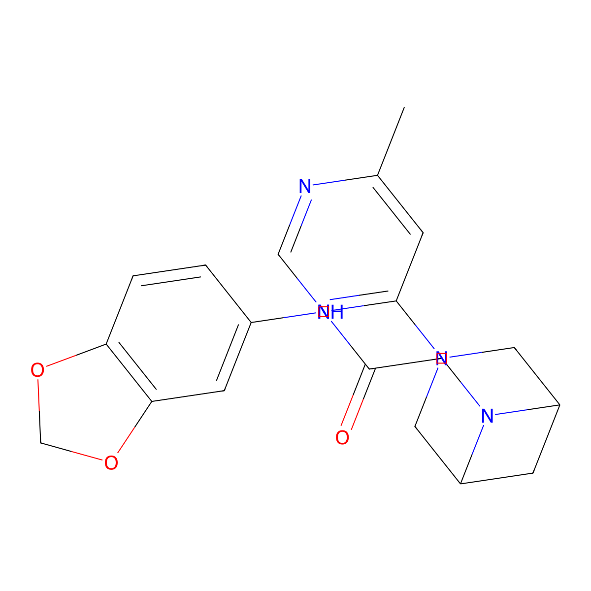 N-(2H-1,3-benzodioxol-5-yl)-2-[3-(6-methylpyrimidin-4-yl)-3,6-diazabicyclo[3.1.1]heptan-6-yl]acetamide molecular structure, CAS 3054596-22-1