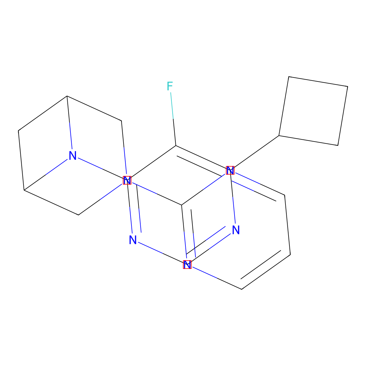 6-(6-Cyclobutyl-5-fluoropyrimidin-4-yl)-3-pyrimidin-2-yl-3,6-diazabicyclo[3.1.1]heptane molecular structure, CAS 3054596-30-1