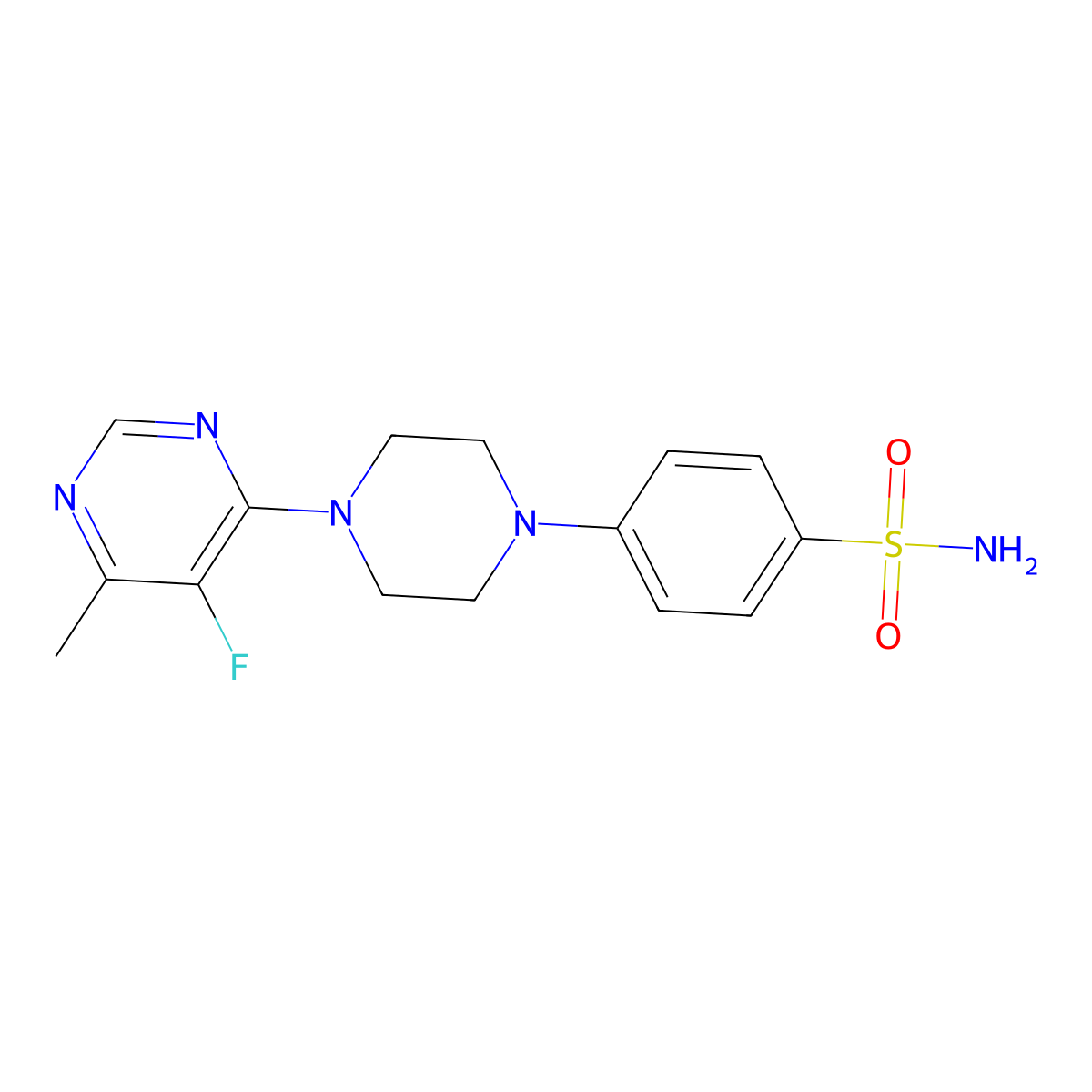 4-[4-(5-Fluoro-6-methylpyrimidin-4-yl)piperazin-1-yl]benzene-1-sulfonamide molecular structure, CAS 3054596-49-2