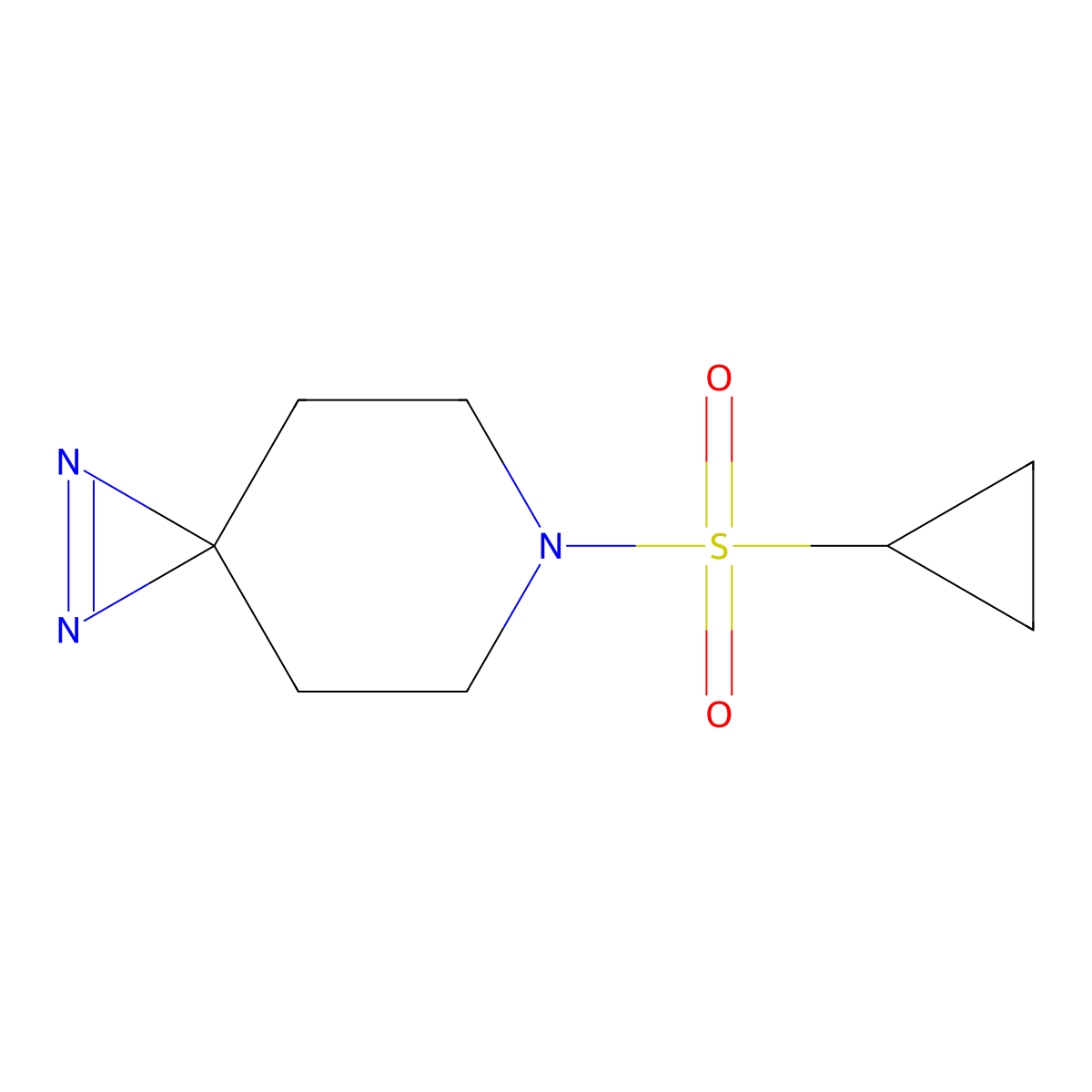 6-(Cyclopropanesulfonyl)-1,2,6-triazaspiro[2.5]oct-1-ene molecular structure, CAS 3054596-78-7
