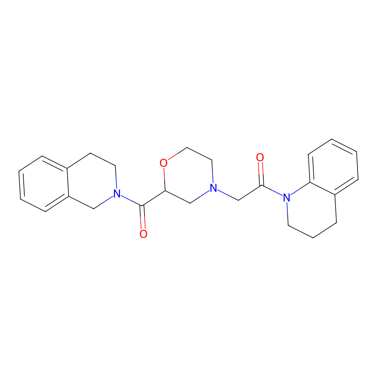 2-[2-(3,4-dihydro-1H-isoquinoline-2-carbonyl)morpholin-4-yl]-1-(3,4-dihydro-2H-quinolin-1-yl)ethanone molecular structure, CAS 3054597-26-8
