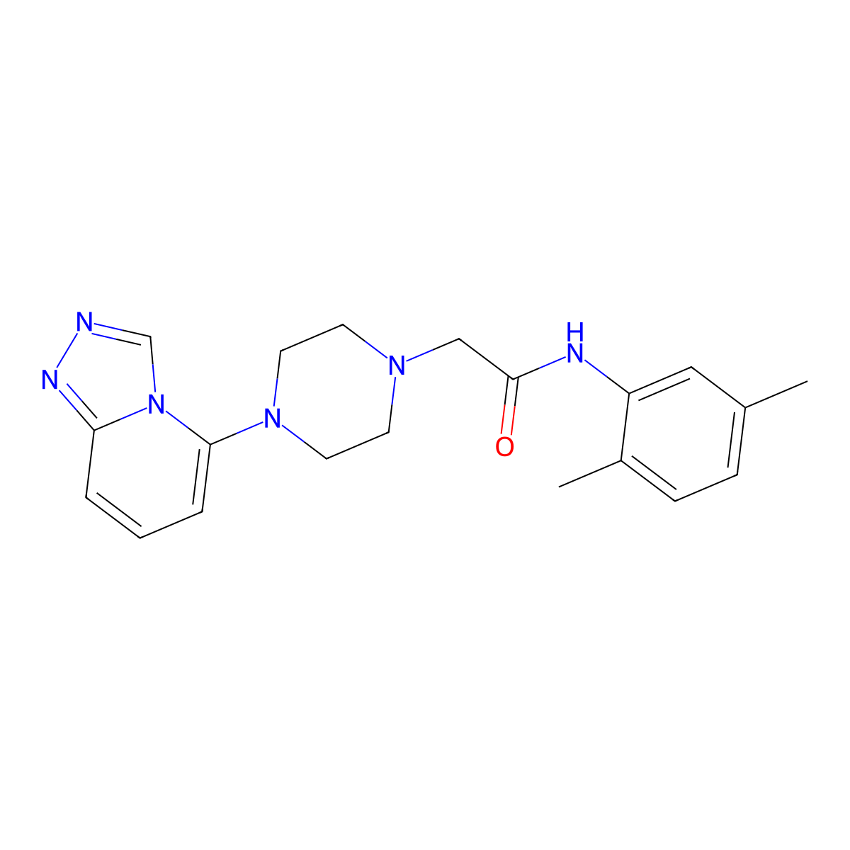 N-(2,5-dimethylphenyl)-2-(4-{[1,2,4]triazolo[4,3-a]pyridin-5-yl}piperazin-1-yl)acetamide molecular structure, CAS 3054597-34-8