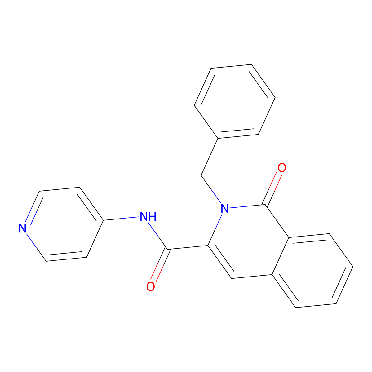 2-benzyl-1-oxo-N-(pyridin-4-yl)-1,2-dihydroisoquinoline-3-carboxamide molecular structure, CAS 3054597-39-3