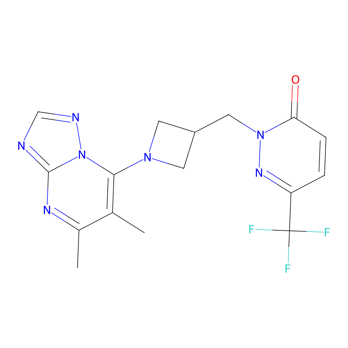 2-[(1-{5,6-Dimethyl-[1,2,4]triazolo[1,5-a]pyrimidin-7-yl}azetidin-3-yl)methyl]-6-(trifluoromethyl)-2,3-dihydropyridazin-3-one molecular structure, CAS 3054597-43-9