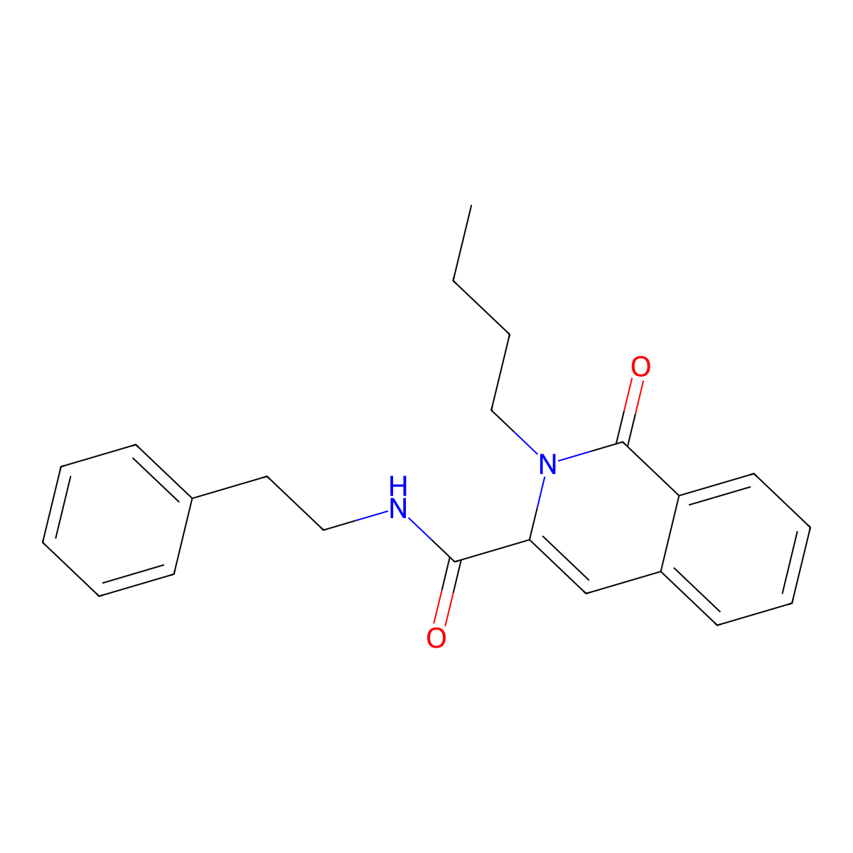 2-butyl-1-oxo-N-(2-phenylethyl)-1,2-dihydroisoquinoline-3-carboxamide molecular structure, CAS 3054597-49-5