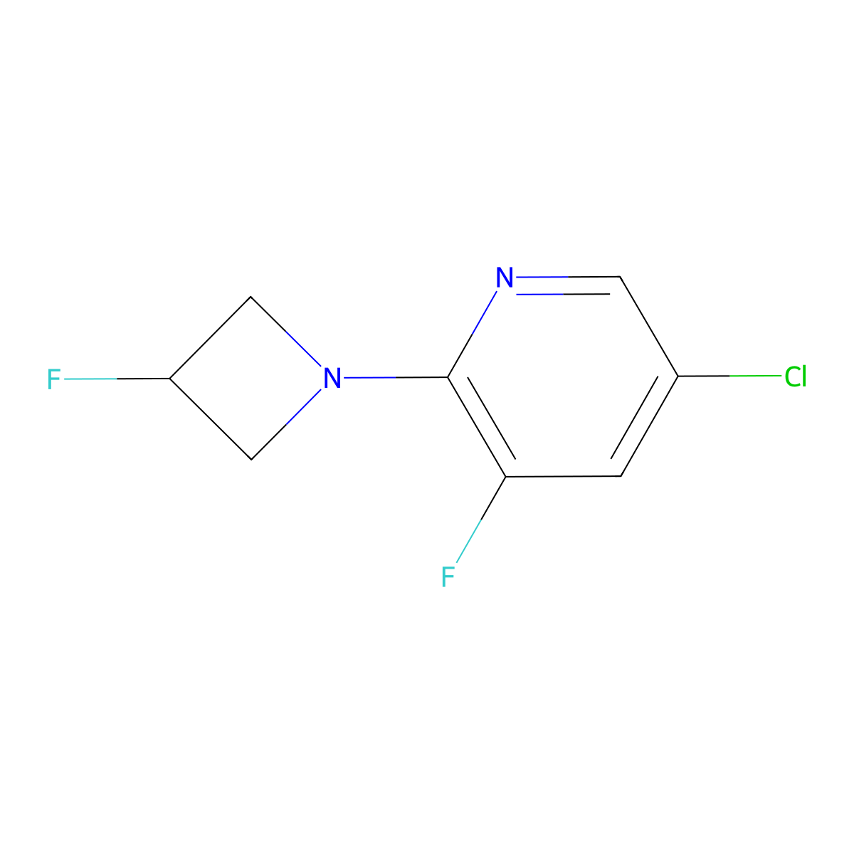 5-Chloro-3-fluoro-2-(3-fluoroazetidin-1-yl)pyridine molecular structure, CAS 3054597-64-4