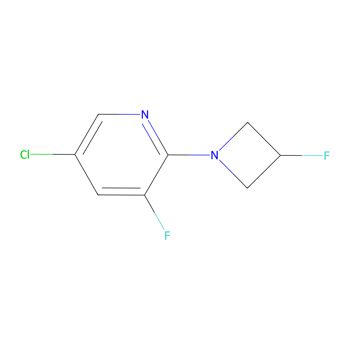 5-Chloro-3-fluoro-2-(3-fluoroazetidin-1-yl)pyridine molecular structure, CAS 3054597-64-4