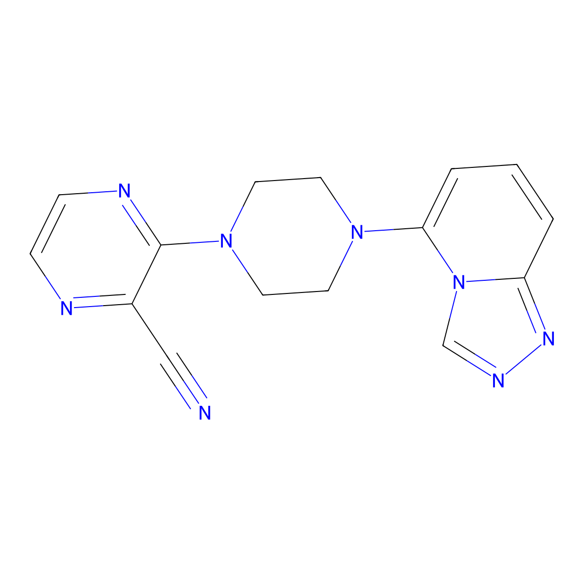 3-(4-{[1,2,4]Triazolo[4,3-a]pyridin-5-yl}piperazin-1-yl)pyrazine-2-carbonitrile molecular structure, CAS 3054597-65-5