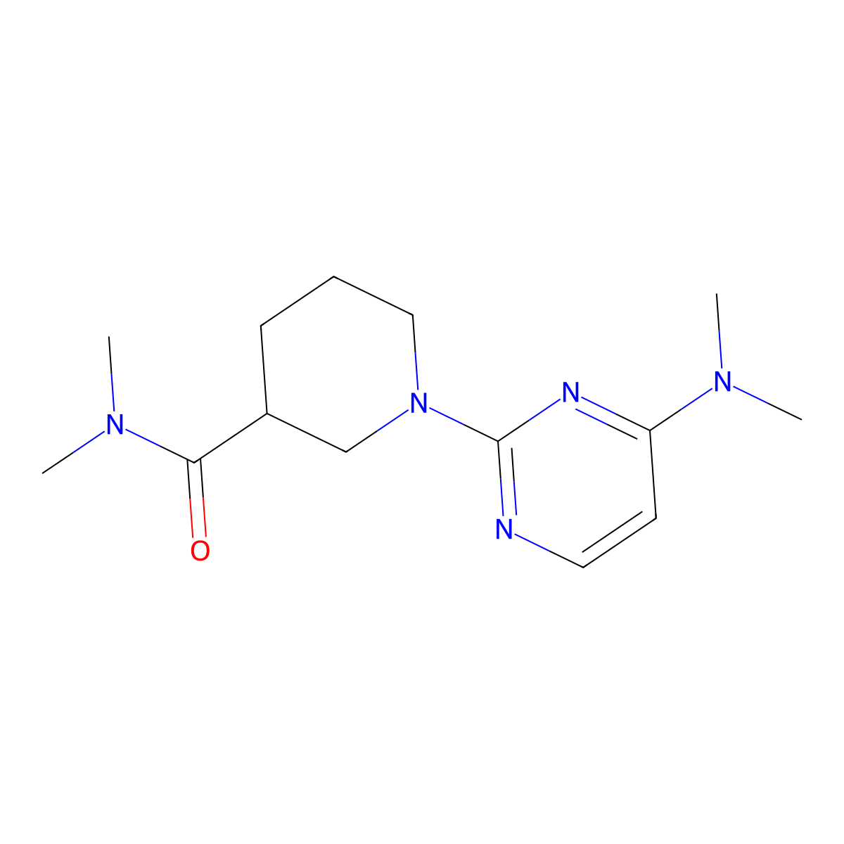 1-[4-(dimethylamino)pyrimidin-2-yl]-N,N-dimethylpiperidine-3-carboxamide molecular structure, CAS 3054597-74-6
