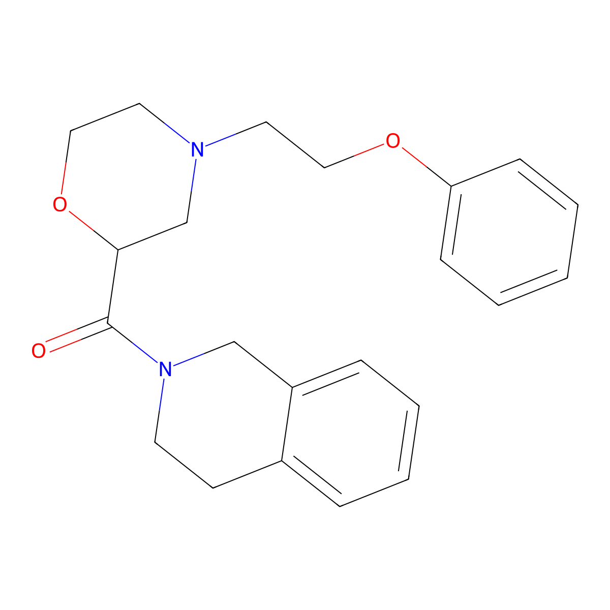2-[4-(2-Phenoxyethyl)morpholine-2-carbonyl]-1,2,3,4-tetrahydroisoquinoline molecular structure, CAS 3054597-91-7