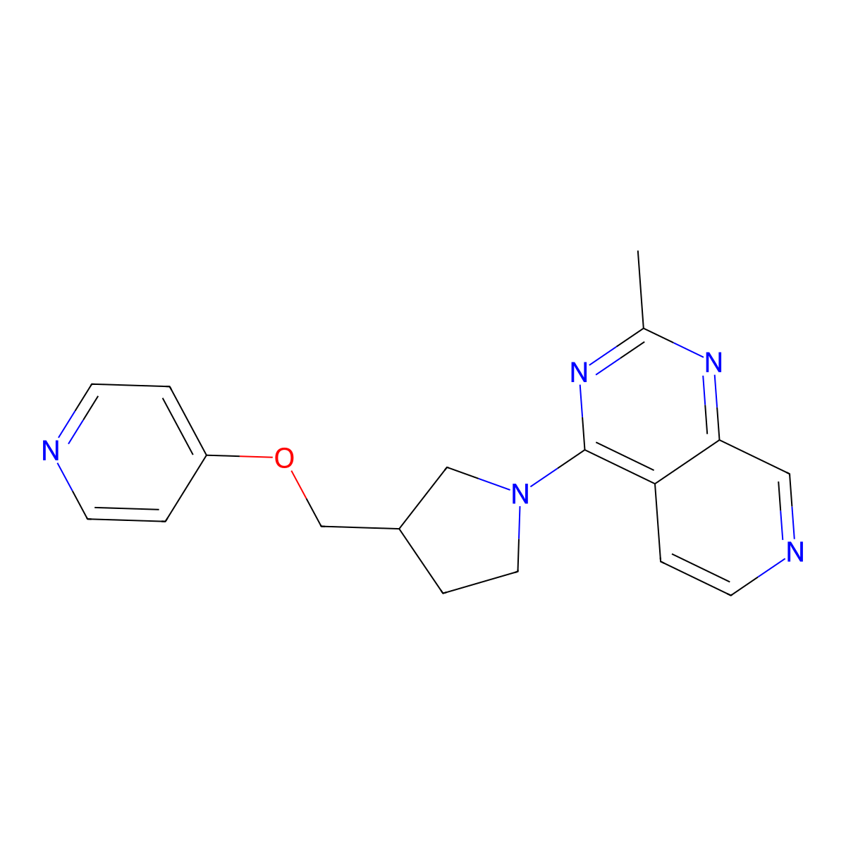 4-[(1-{2-Methylpyrido[3,4-d]pyrimidin-4-yl}pyrrolidin-3-yl)methoxy]pyridine molecular structure, CAS 3054597-95-1