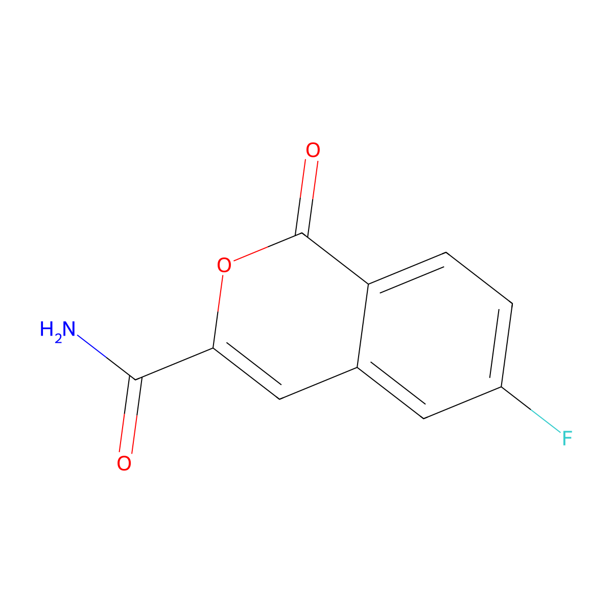 6-Fluoro-1-oxoisochromene-3-carboxamide molecular structure, CAS 3054597-97-3