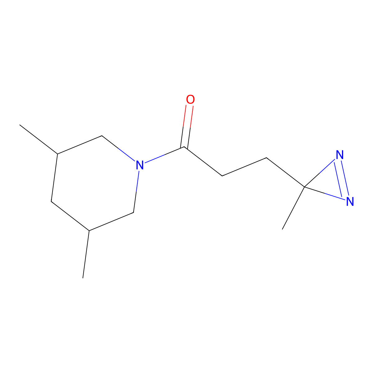 1-(3,5-dimethylpiperidin-1-yl)-3-(3-methyl-3H-diazirin-3-yl)propan-1-one molecular structure, CAS 3054598-01-2