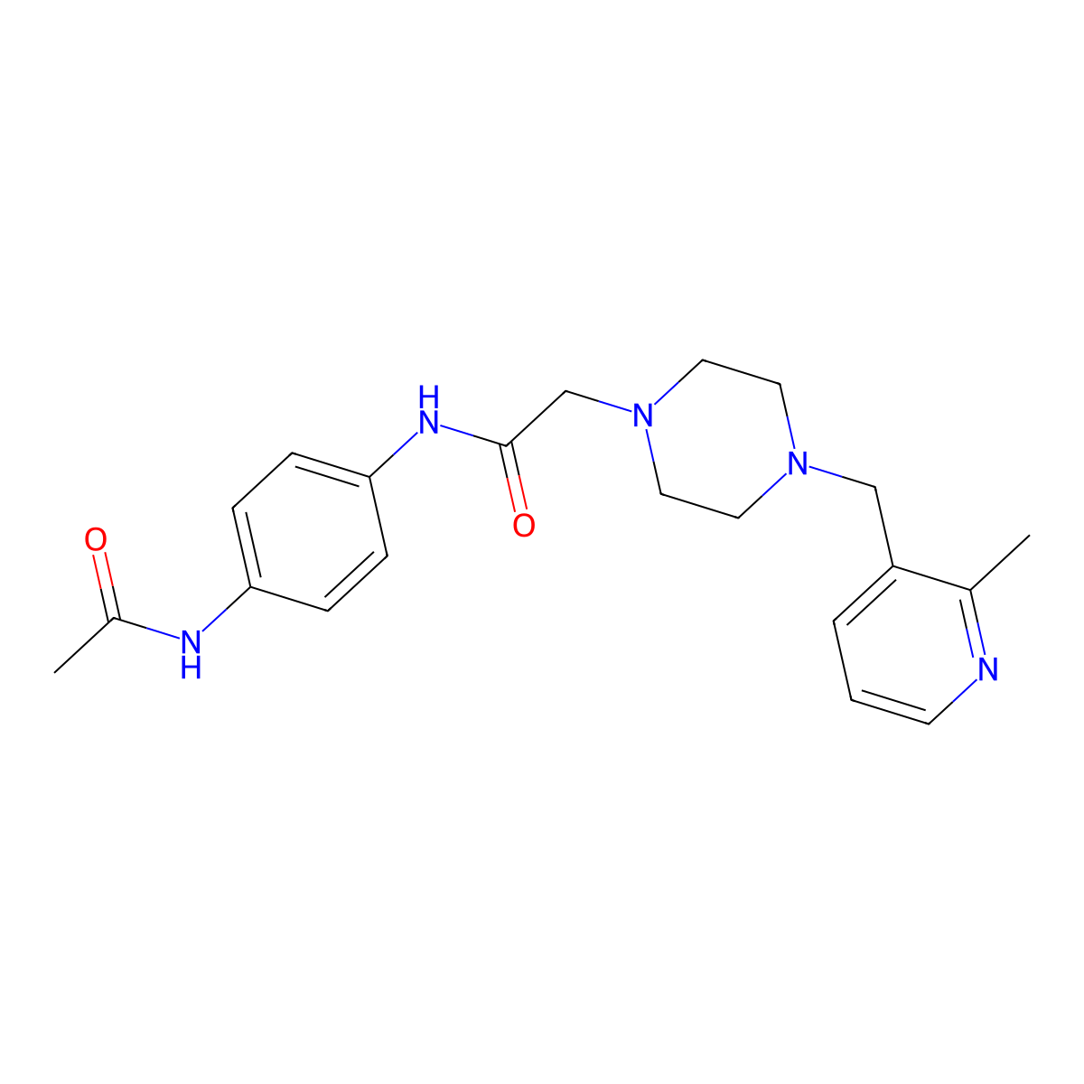 N-(4-acetamidophenyl)-2-{4-[(2-methylpyridin-3-yl)methyl]piperazin-1-yl}acetamide molecular structure, CAS 3054598-02-3