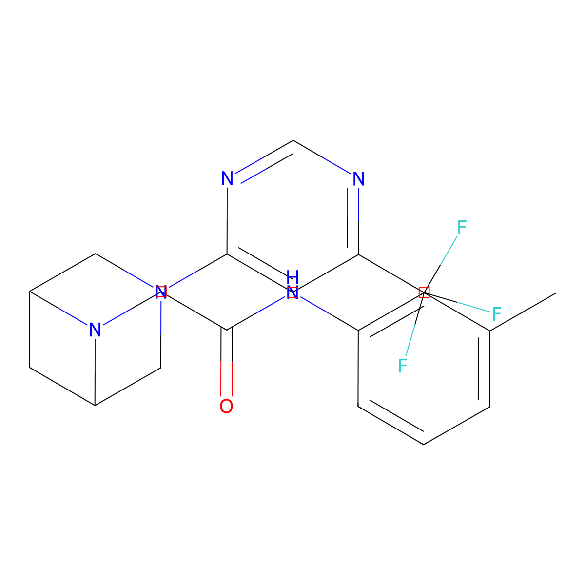 N-(3-methylphenyl)-2-{3-[6-(trifluoromethyl)pyrimidin-4-yl]-3,6-diazabicyclo[3.1.1]heptan-6-yl}acetamide molecular structure, CAS 3054598-11-4