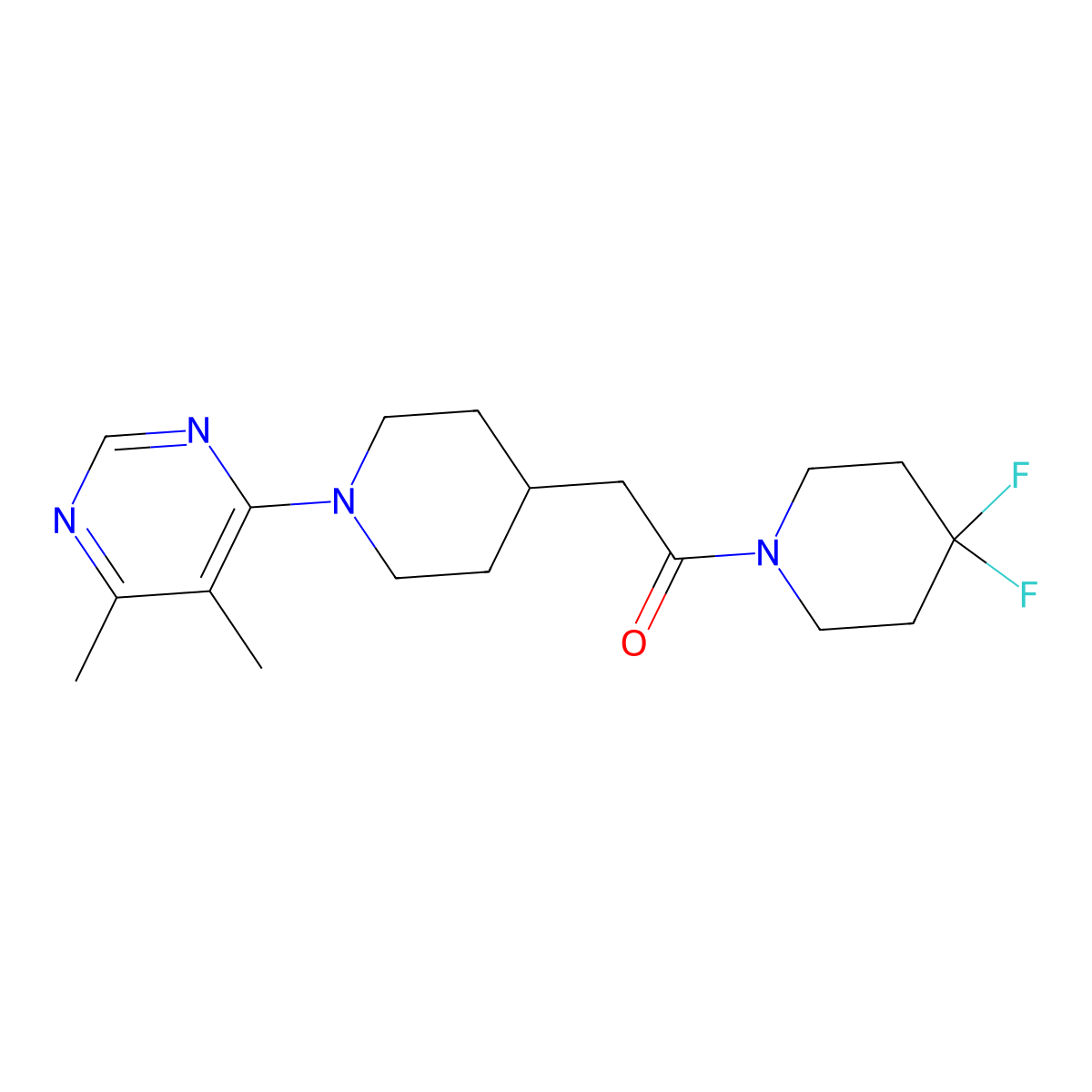 1-(4,4-Difluoropiperidin-1-yl)-2-[1-(5,6-dimethylpyrimidin-4-yl)piperidin-4-yl]ethan-1-one molecular structure, CAS 3054598-20-5