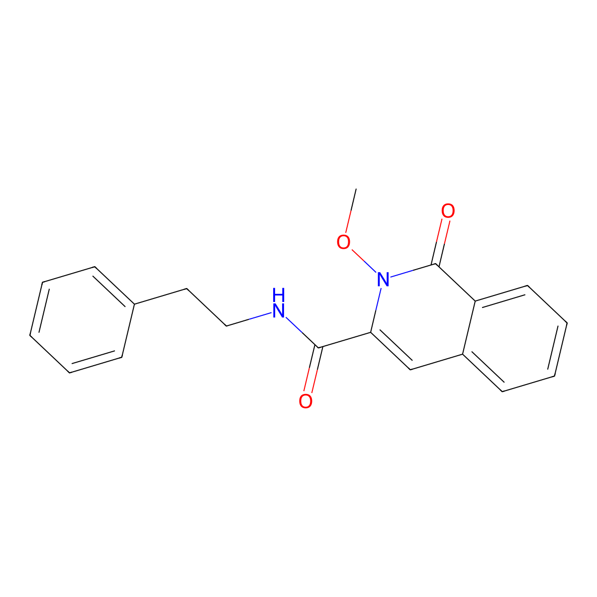 2-methoxy-1-oxo-N-(2-phenylethyl)-1,2-dihydroisoquinoline-3-carboxamide molecular structure, CAS 3054598-22-7