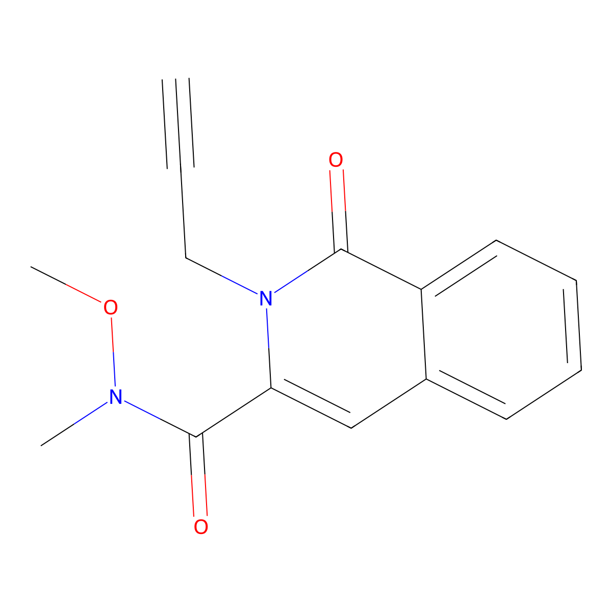 N-methoxy-N-methyl-1-oxo-2-(prop-2-yn-1-yl)-1,2-dihydroisoquinoline-3-carboxamide molecular structure, CAS 3054598-29-4