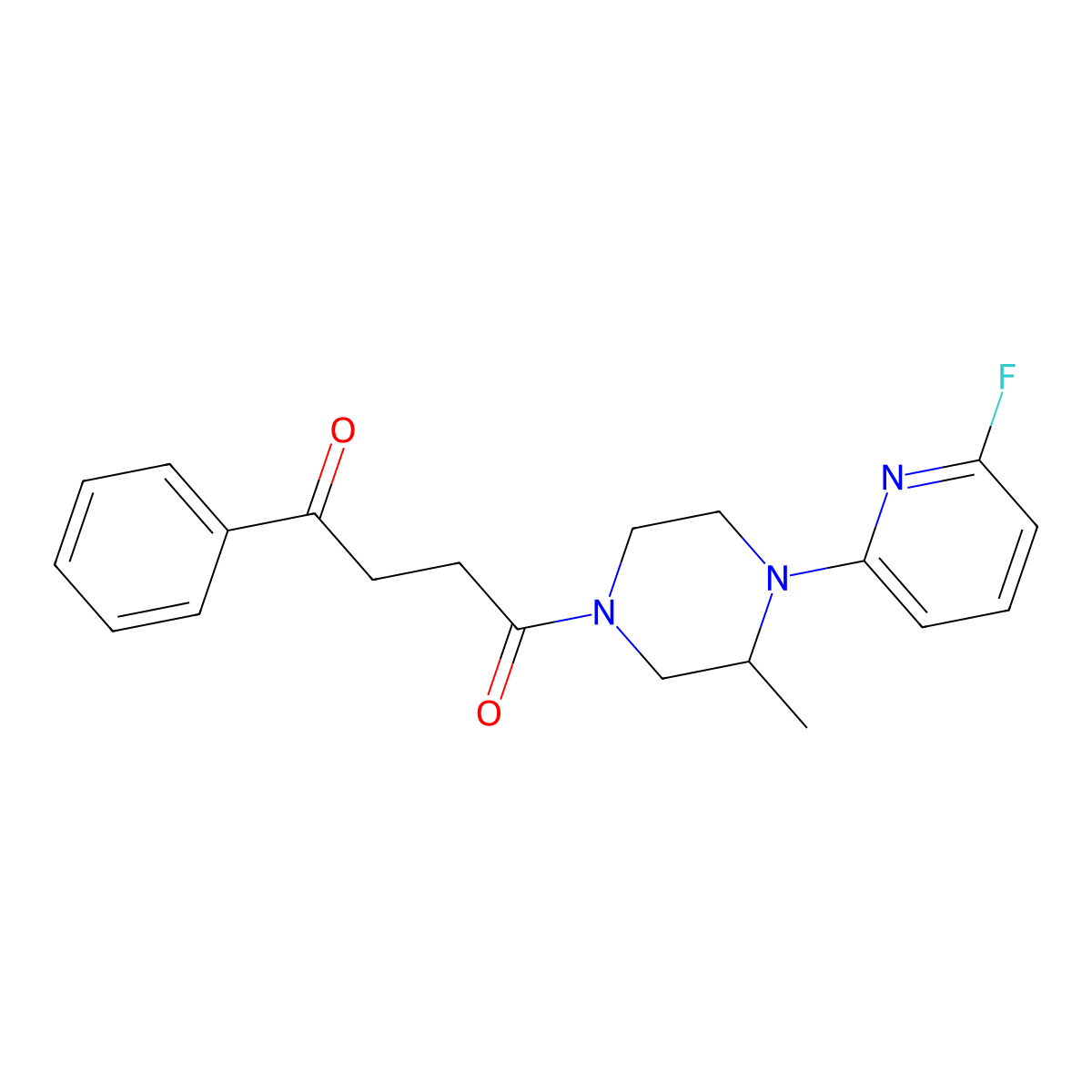 1-[4-(6-Fluoropyridin-2-yl)-3-methylpiperazin-1-yl]-4-phenylbutane-1,4-dione molecular structure, CAS 3054598-33-0